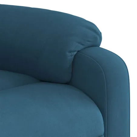 Fauteuil de massage inclinable Bleu Velours