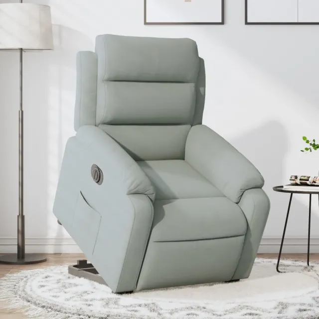 Fauteuil inclinable électrique gris clair velours
