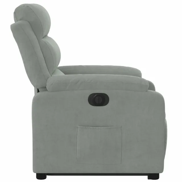Fauteuil inclinable électrique gris clair velours