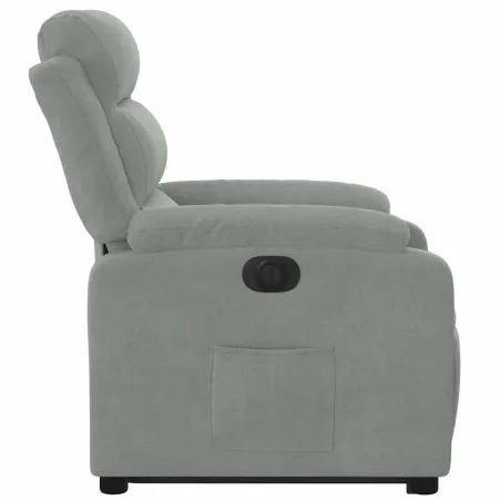 Fauteuil inclinable électrique gris clair velours