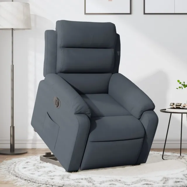 Fauteuil inclinable électrique gris foncé velours