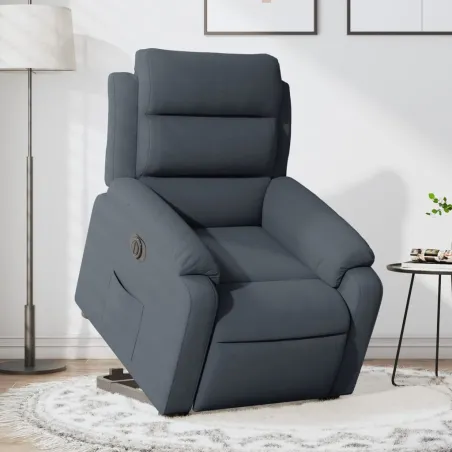 Fauteuil inclinable électrique gris foncé velours