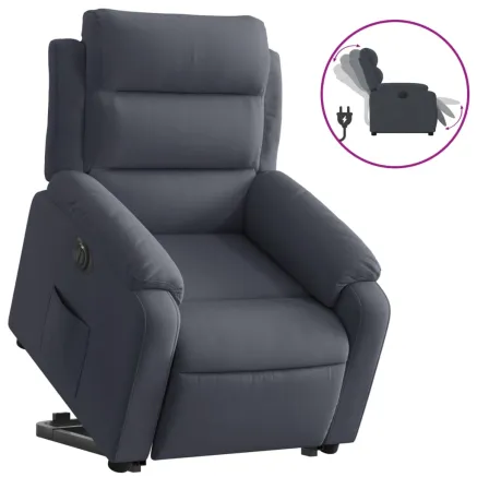 Fauteuil inclinable électrique gris foncé velours 2