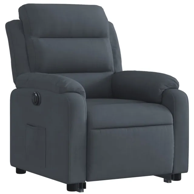 Fauteuil inclinable électrique gris foncé velours