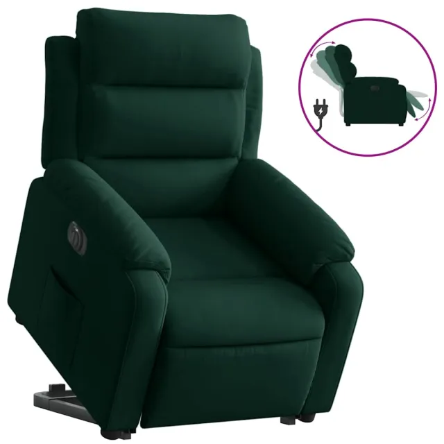 Fauteuil inclinable électrique vert foncé velours