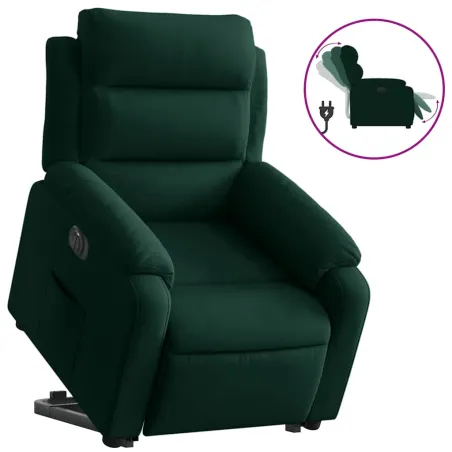 Fauteuil inclinable électrique vert foncé velours