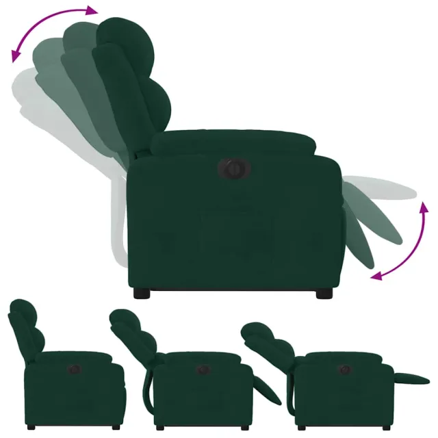 Fauteuil inclinable électrique vert foncé velours