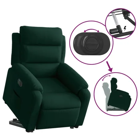 Fauteuil inclinable électrique vert foncé velours