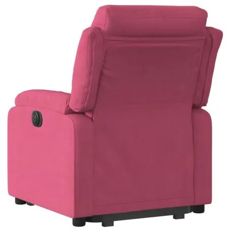 Fauteuil inclinable électrique rouge bordeaux velours