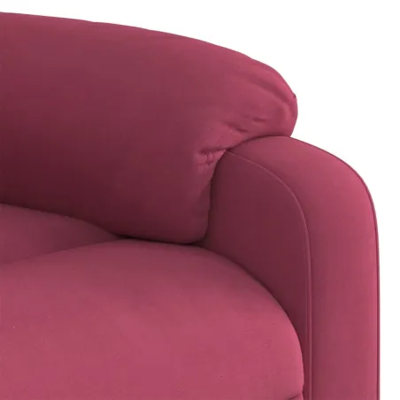Fauteuil inclinable électrique rouge bordeaux velours