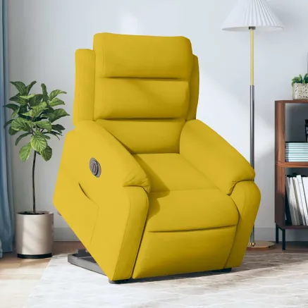 Fauteuil inclinable électrique jaune Velours