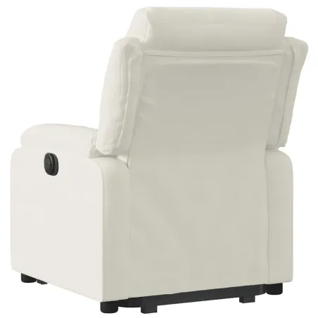 Fauteuil inclinable électrique crème velours