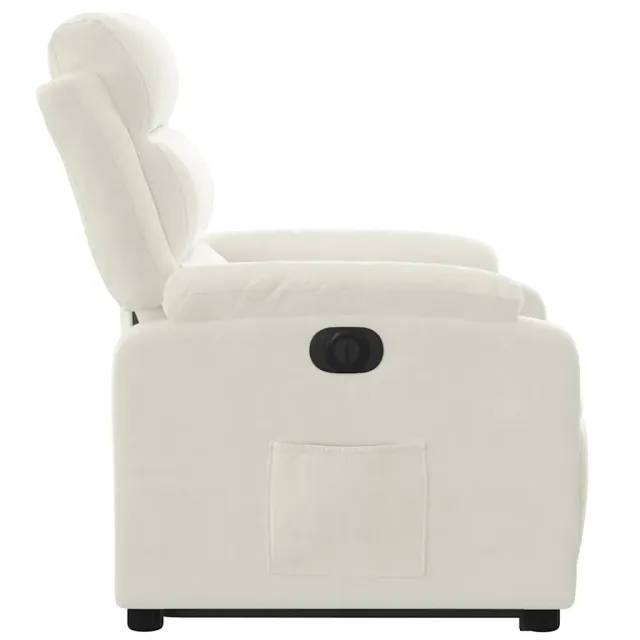 Fauteuil inclinable électrique crème velours