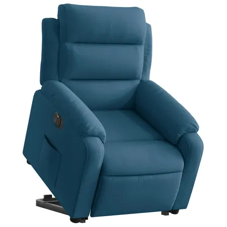 Fauteuil inclinable électrique bleu velours