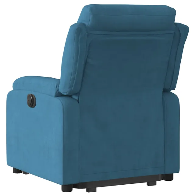 Fauteuil inclinable électrique bleu velours