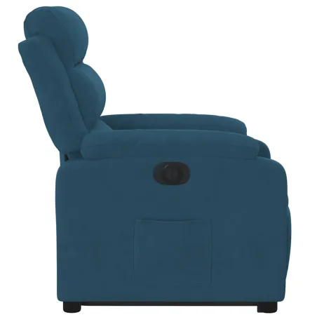 Fauteuil inclinable électrique bleu velours