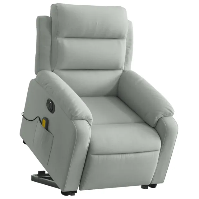 Fauteuil inclinable de massage électrique gris clair velours