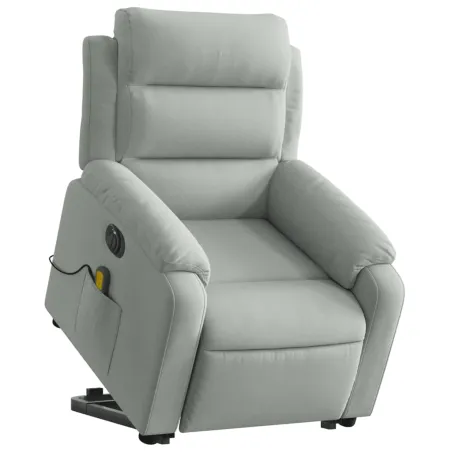 Fauteuil inclinable de massage électrique gris clair velours