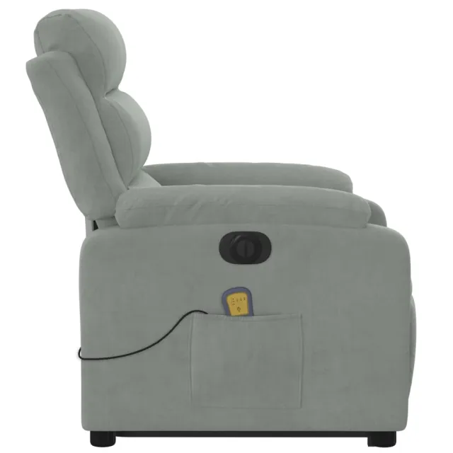 Fauteuil inclinable de massage électrique gris clair velours
