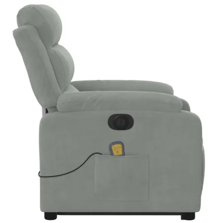 Fauteuil inclinable de massage électrique gris clair velours