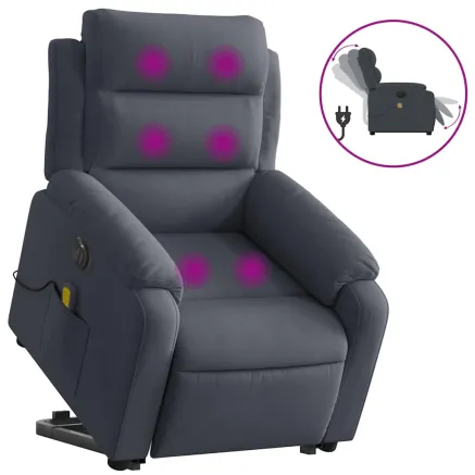 Fauteuil inclinable de massage électrique gris foncé velours 2