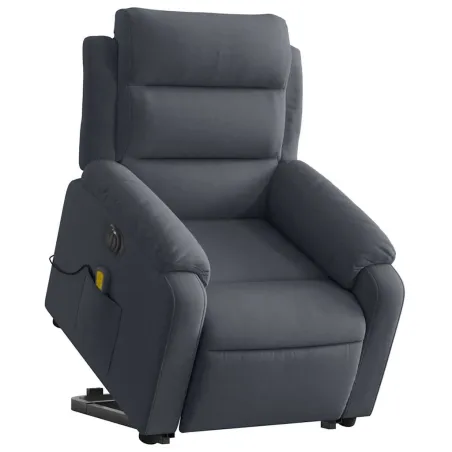 Fauteuil inclinable de massage électrique gris foncé velours