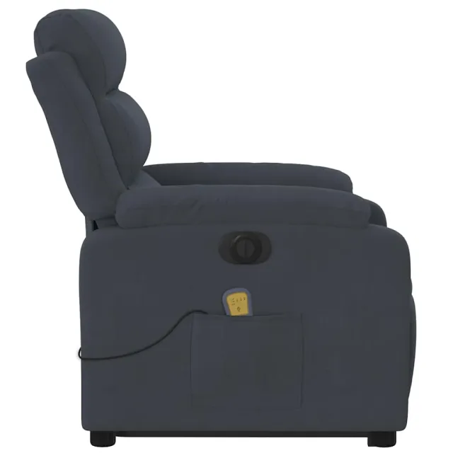 Fauteuil inclinable de massage électrique gris foncé velours