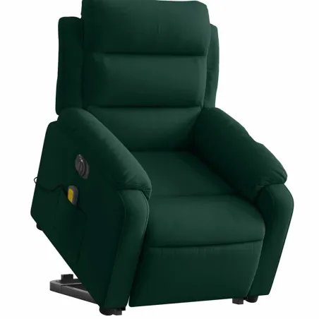 Fauteuil inclinable de massage électrique vert foncé velours