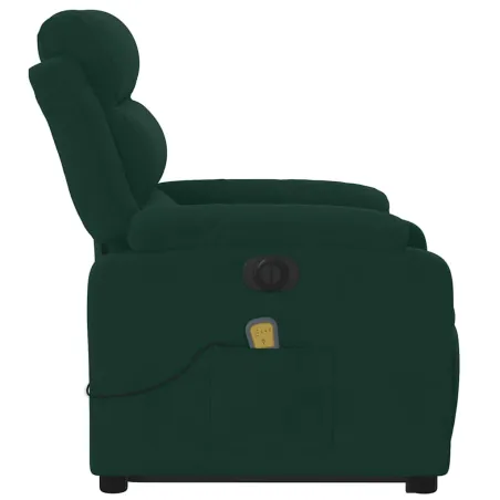 Fauteuil inclinable de massage électrique vert foncé velours