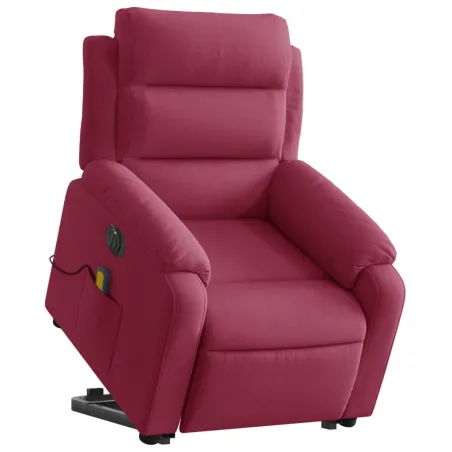 Fauteuil inclinable de massage électrique rouge bordeaux