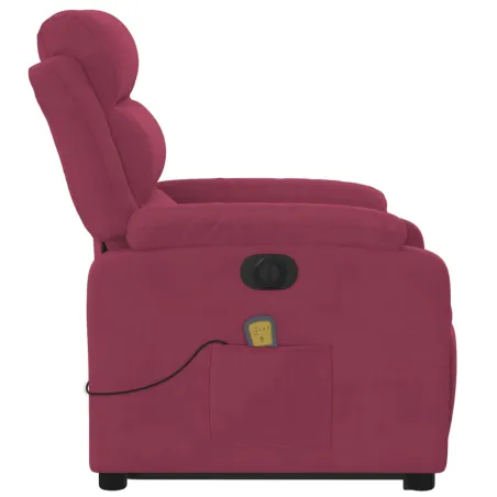Fauteuil inclinable de massage électrique rouge bordeaux