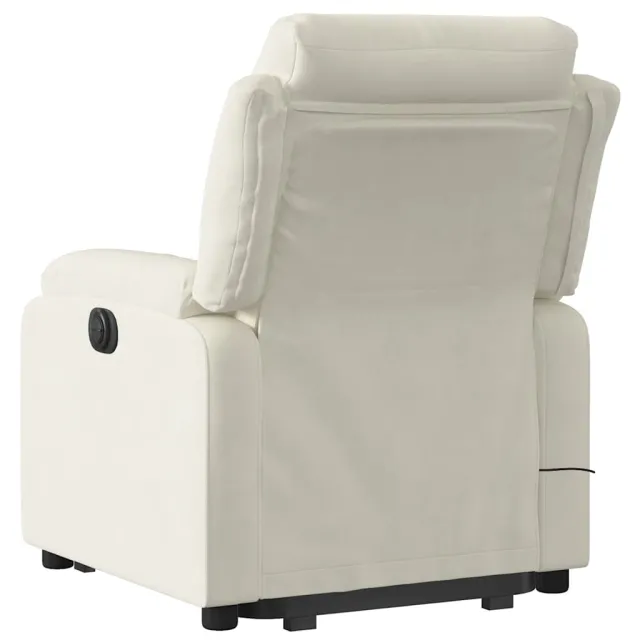 Fauteuil inclinable de massage électrique crème velours