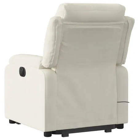 Fauteuil inclinable de massage électrique crème velours