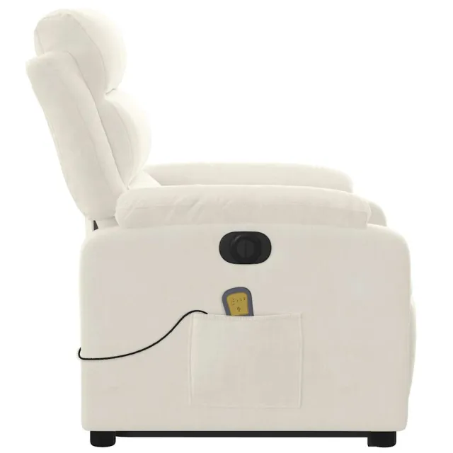 Fauteuil inclinable de massage électrique crème velours