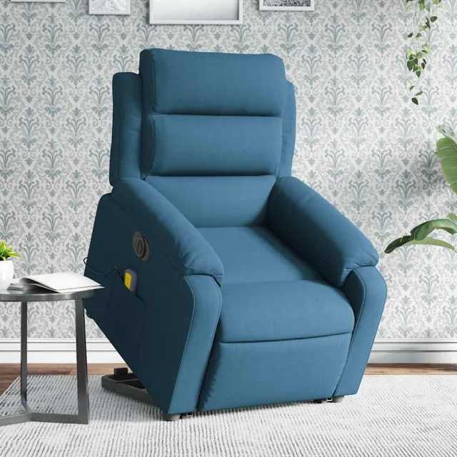 Fauteuil inclinable de massage électrique bleu velours