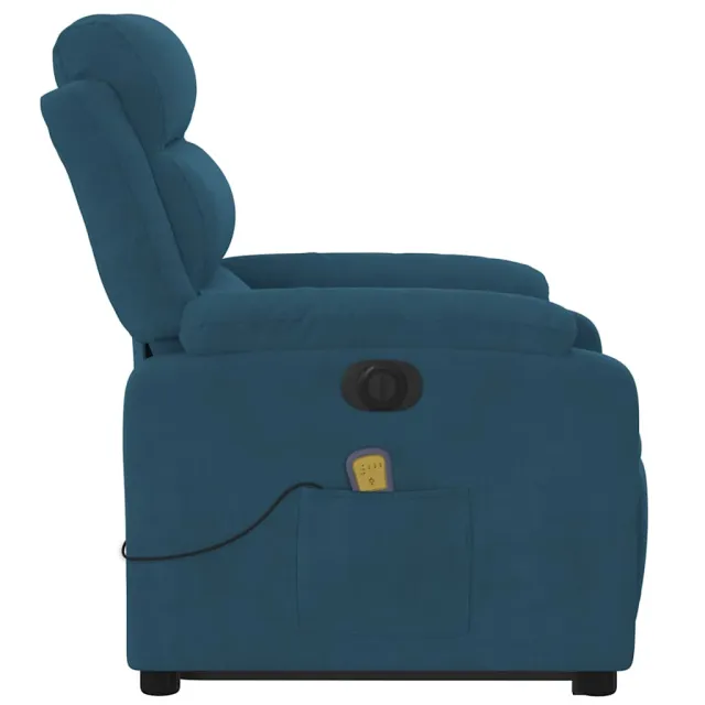 Fauteuil inclinable de massage électrique bleu velours