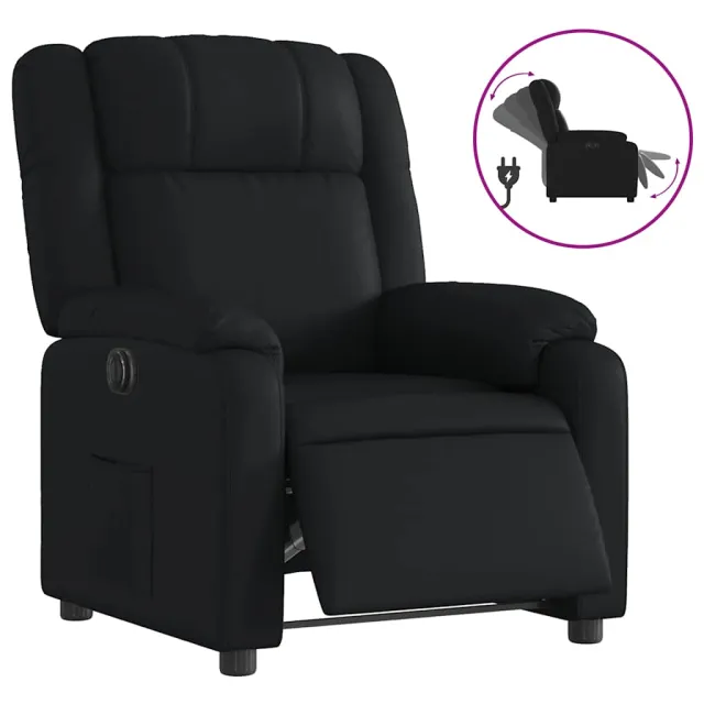 Fauteuil inclinable électrique Noir Similicuir