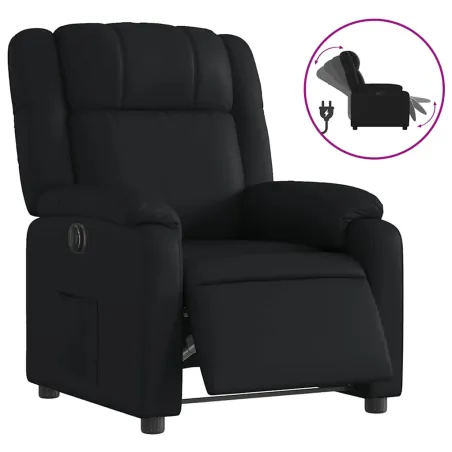 Fauteuil inclinable électrique Noir Similicuir