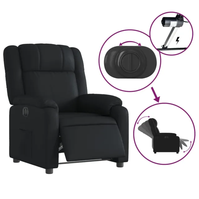 Fauteuil inclinable électrique Noir Similicuir