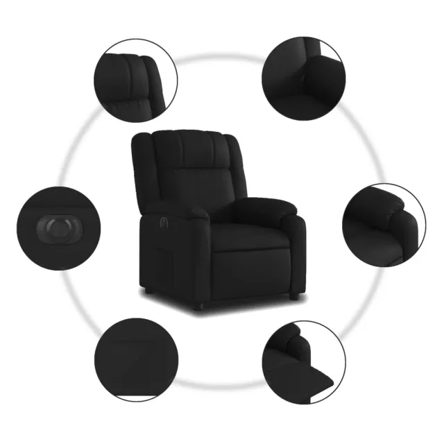 Fauteuil inclinable électrique Noir Similicuir