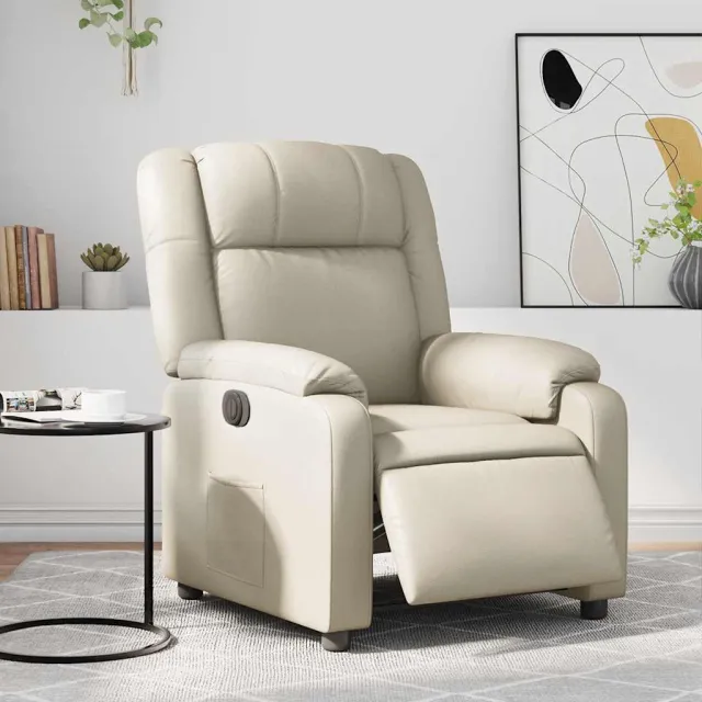 Fauteuil inclinable électrique Crème Similicuir
