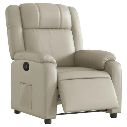 Fauteuil inclinable électrique Crème Similicuir 2