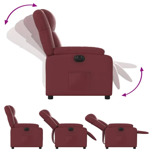Fauteuil inclinable électrique Rouge bordeaux Similicuir