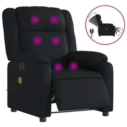 Fauteuil de massage inclinable électrique noir similicuir 2