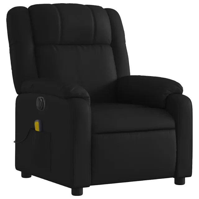 Fauteuil de massage inclinable électrique noir similicuir