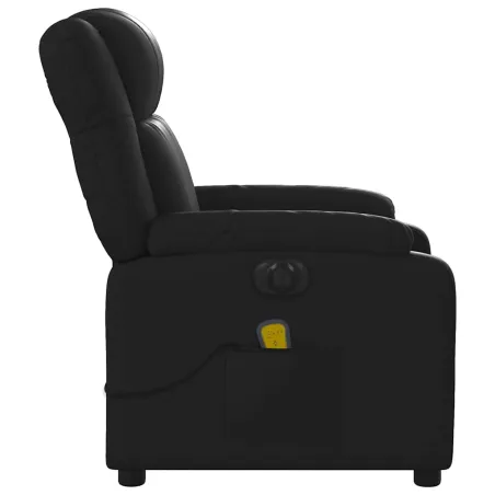 Fauteuil de massage inclinable électrique noir similicuir