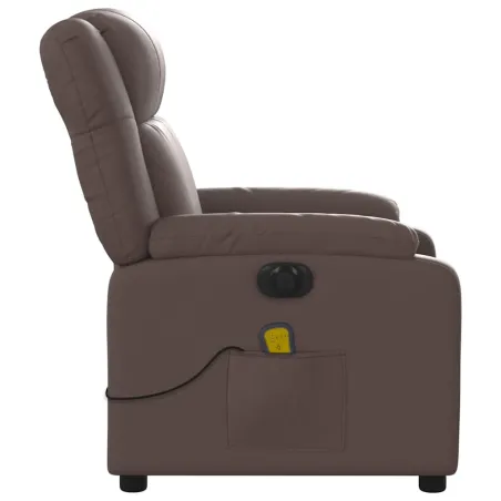 Fauteuil de massage inclinable électrique marron similicuir