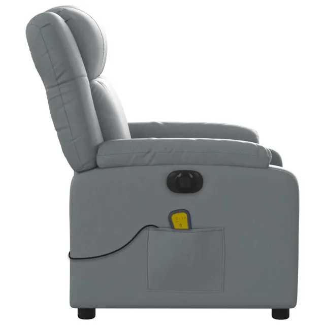 Fauteuil de massage inclinable électrique gris similicuir
