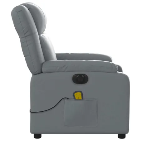 Fauteuil de massage inclinable électrique gris similicuir