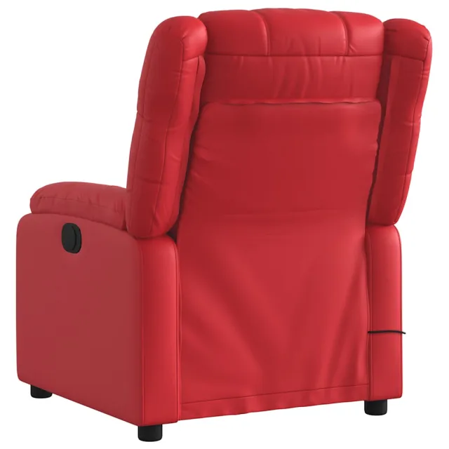 Fauteuil de massage inclinable électrique rouge similicuir